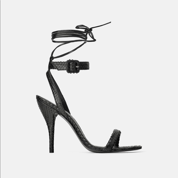 Zara Snakeskin Strappy Sandals